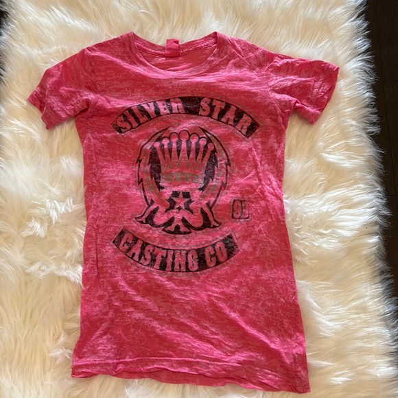 Silver Star Casting Co. Pink burnout style tee size small - Picture 1 of 5